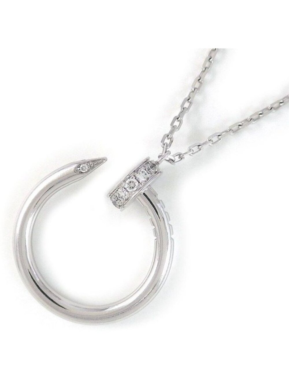 Cartier Necklace Juste un Clou Nail Motif Diamond Total 18k White Gold